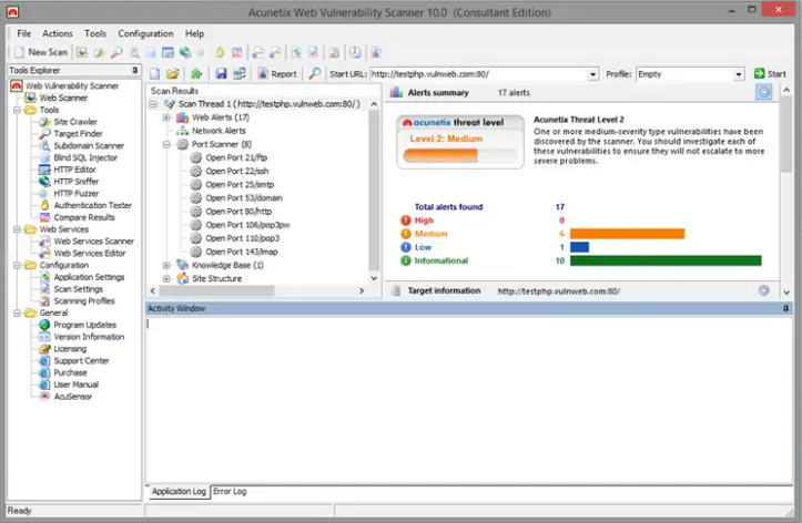 Acunetix Web Vulnerability Scanner