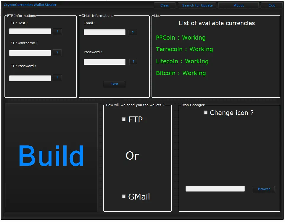 CryptoCurrencies V1.1 Wallet Stealer